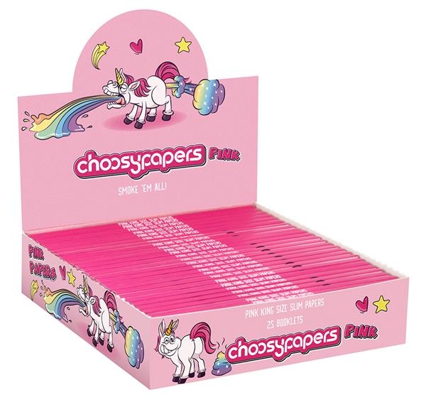 Choosypapers King Size Slim Zigarettenpapier Puking Unicorn Einhorn Pink